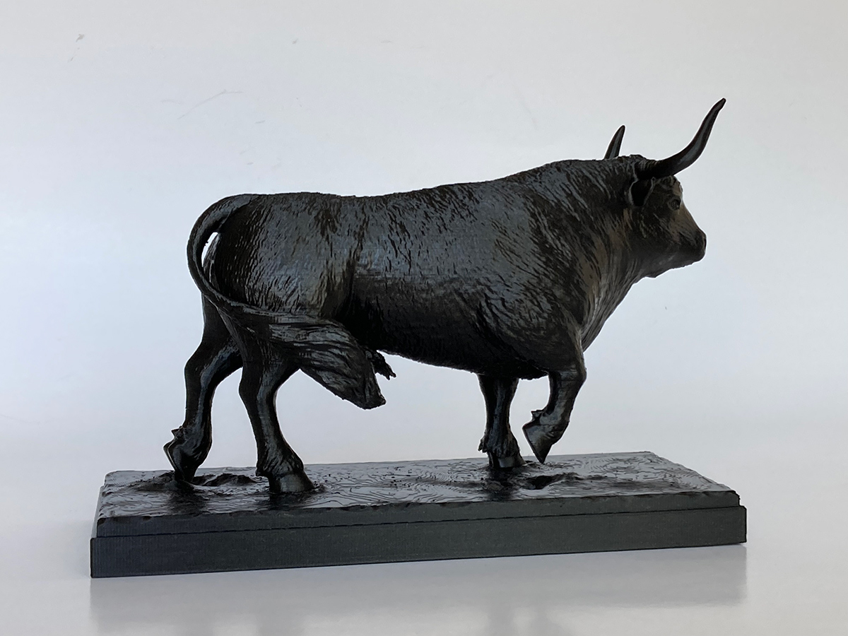 3D Printed Bull Statuette. 3D printing on demand.